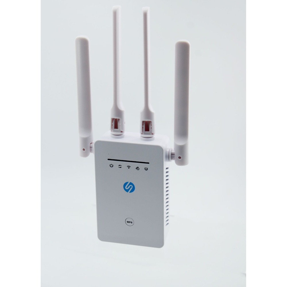 UPPOON 300Mbps WiFi Range Extender Signal‎ Booster 4 Antennas White RPT-007-1